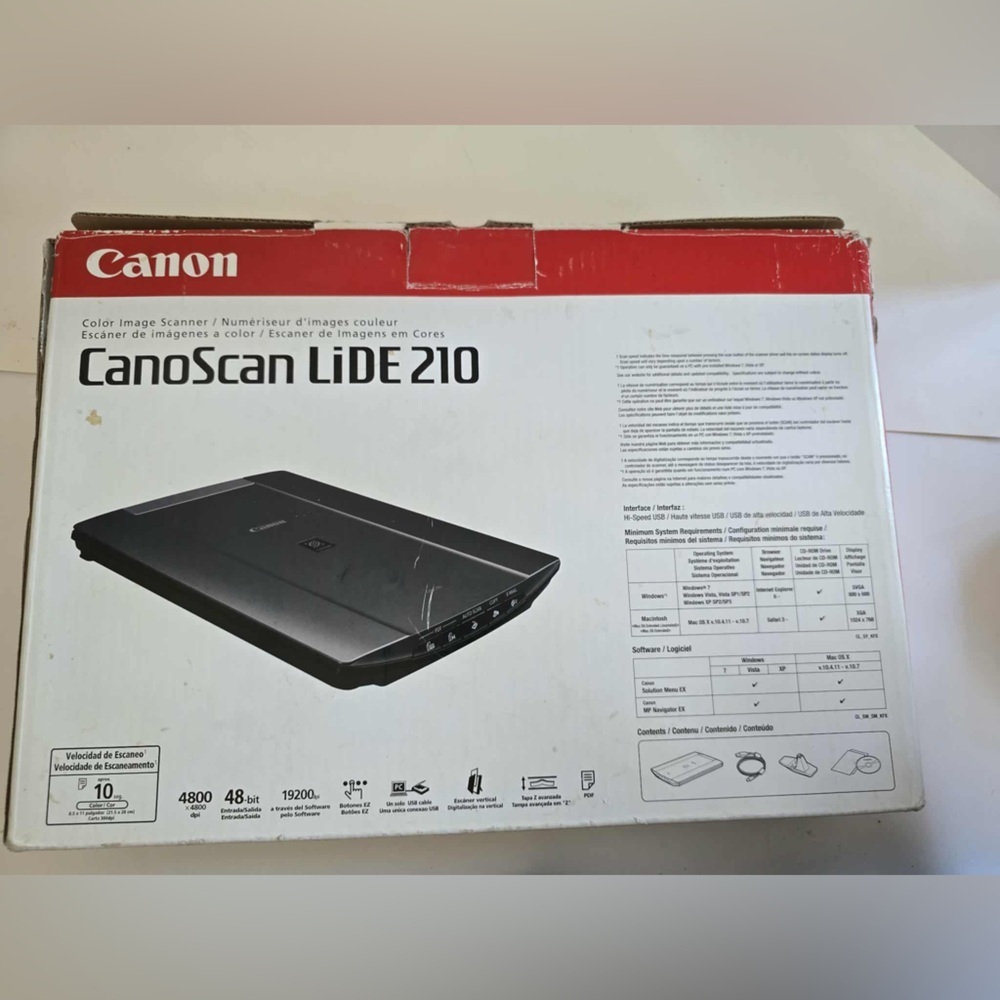 Canon CanoScan LiDE210 Flatbed Scanner USB Color Image New Open Box